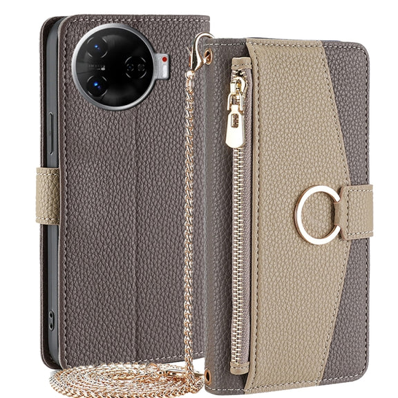 For Tecno Camon 30 Pro 5G Crossbody Litchi Texture Leather Phone Case(Grey)