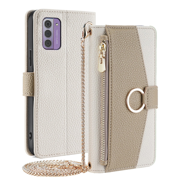 For Nokia G42 5G Crossbody Litchi Texture Leather Phone Case(White)