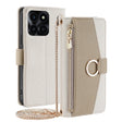 For Honor X6a 4G Crossbody Litchi Texture Leather Phone Case(White) - Honor Cases by PMC TechLife | Online Shopping South Africa | PMC TechLife | Buy Now Pay Later Mobicred