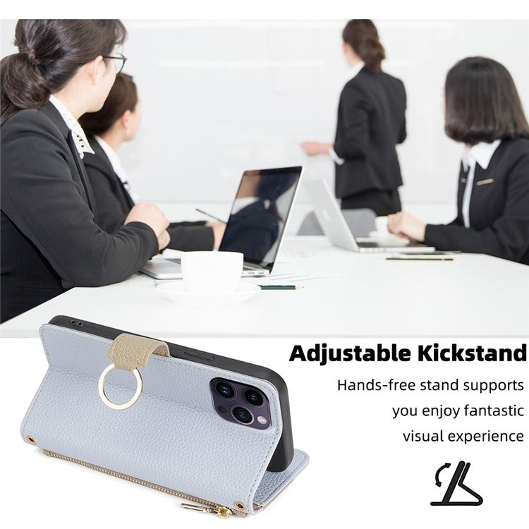 For Honor X50 5G Crossbody Litchi Texture Leather Phone Case(Blue)