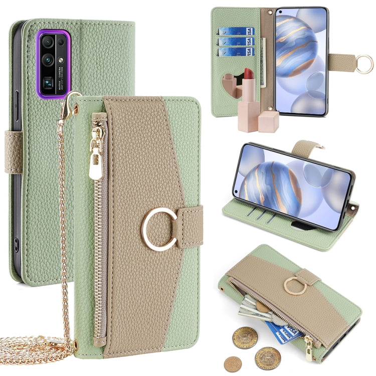 For Honor 30 Crossbody Litchi Texture Leather Phone Case(Green)