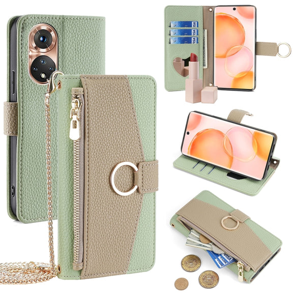 For Honor 50 Crossbody Litchi Texture Leather Phone Case(Green)