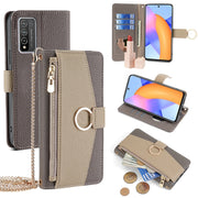 For Honor 10X Lite Crossbody Litchi Texture Leather Phone Case(Grey)