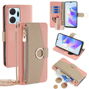 For Honor X7a Crossbody Litchi Texture Leather Phone Case(Pink)