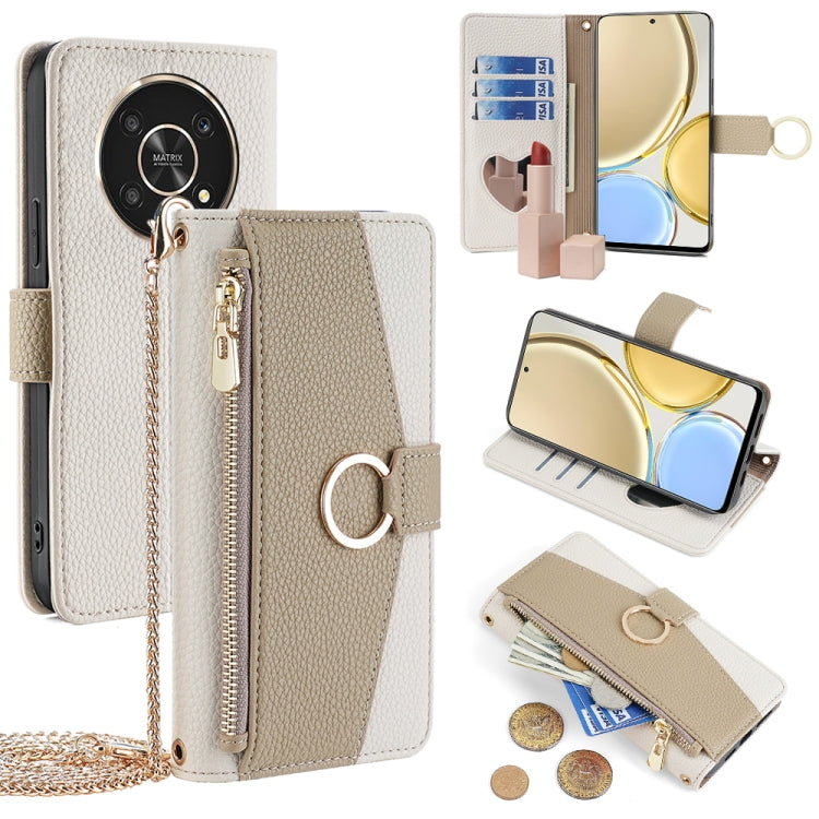 For Honor X30 Crossbody Litchi Texture Leather Phone Case(White)