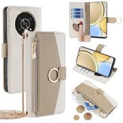 For Honor X30 Crossbody Litchi Texture Leather Phone Case(White)