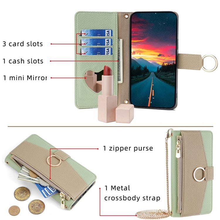 For Honor 200 5G Crossbody Litchi Texture Leather Phone Case(Green)