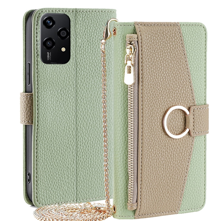 For Honor 200 Lite 5G Global Crossbody Litchi Texture Leather Phone Case(Green)