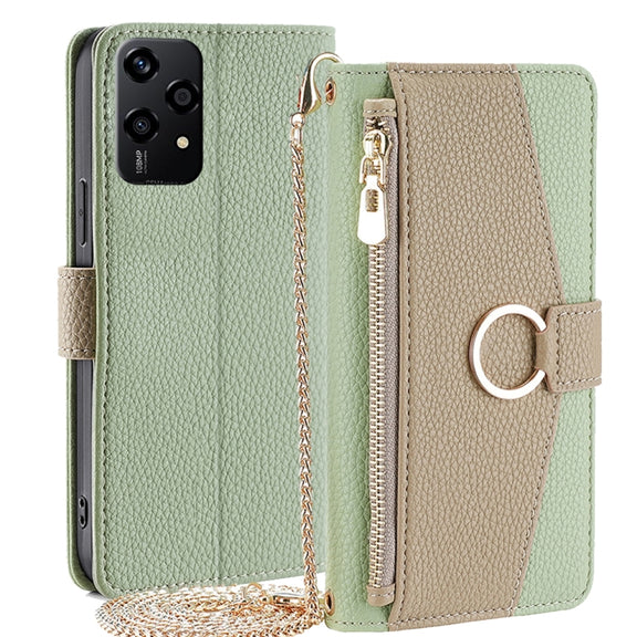 For Honor 200 Lite 5G Global Crossbody Litchi Texture Leather Phone Case(Green)
