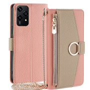 For Honor 200 Lite 5G Global Crossbody Litchi Texture Leather Phone Case(Pink)