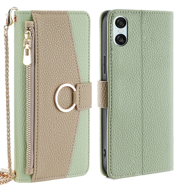 For Sony Xperia 10 VI Crossbody Litchi Texture Leather Phone Case(Green)