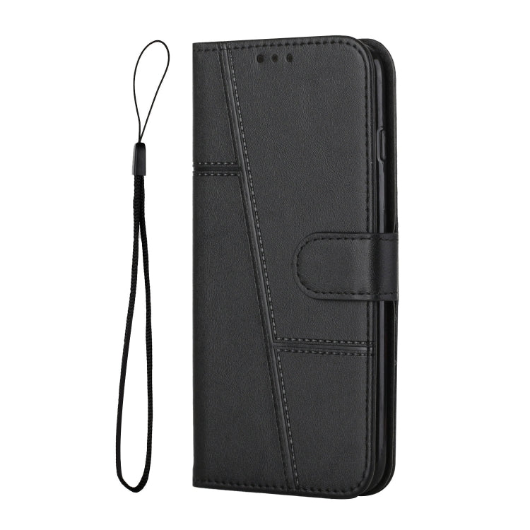 For OPPO A79 5G Stitching Calf Texture Buckle Leather Phone Case(Black)