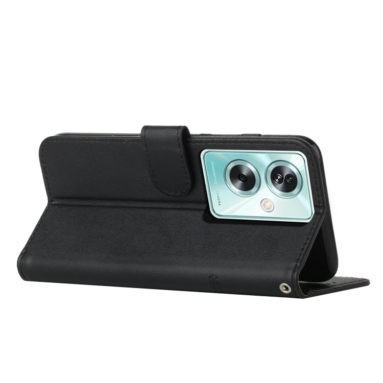 For OPPO A79 5G Stitching Calf Texture Buckle Leather Phone Case(Black)