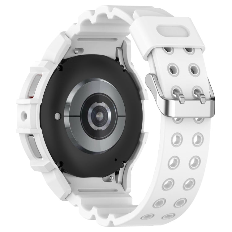 For Samsung Galaxy Watch 6 40mm Armor Silicone Watch Band + Watch Case Set(White)