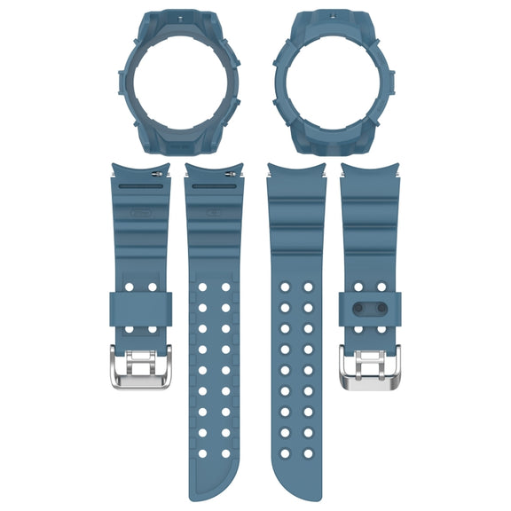 For Samsung Galaxy Watch 6 40mm Armor Silicone Watch Band + Watch Case Set(Blue)