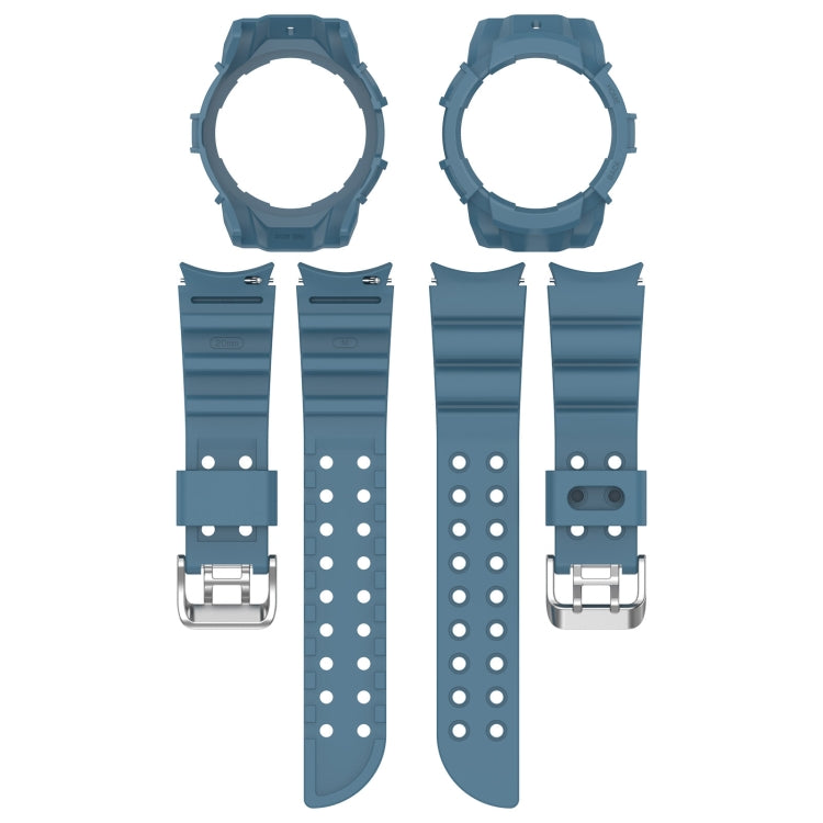 For Samsung Galaxy Watch 6 40mm Armor Silicone Watch Band + Watch Case Set(Blue)