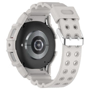 For Samsung Galaxy Watch 6 40mm Armor Silicone Watch Band + Watch Case Set(Light Grey)