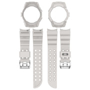 For Samsung Galaxy Watch 6 40mm Armor Silicone Watch Band + Watch Case Set(Light Grey)