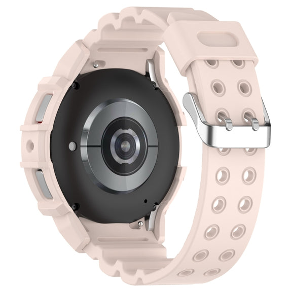 For Samsung Galaxy Watch 6 40mm Armor Silicone Watch Band + Watch Case Set(Pink)