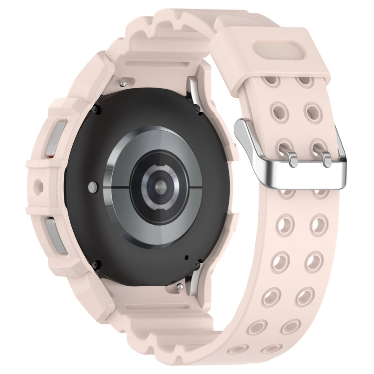 For Samsung Galaxy Watch 6 40mm Armor Silicone Watch Band + Watch Case Set(Pink)