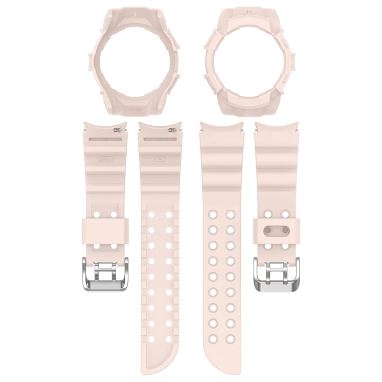 For Samsung Galaxy Watch 6 40mm Armor Silicone Watch Band + Watch Case Set(Pink)