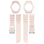 For Samsung Galaxy Watch 6 40mm Armor Silicone Watch Band + Watch Case Set(Pink)
