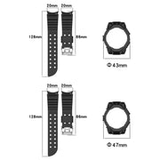 For Samsung Galaxy Watch 6 40mm Armor Silicone Watch Band + Watch Case Set(Blue)