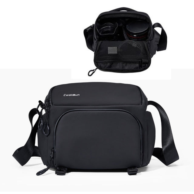 Cwatcun D101 Crossbody Camera Bag Photography Lens Shoulder Bag, Size:20 x 20.5 x 15cm(Black)