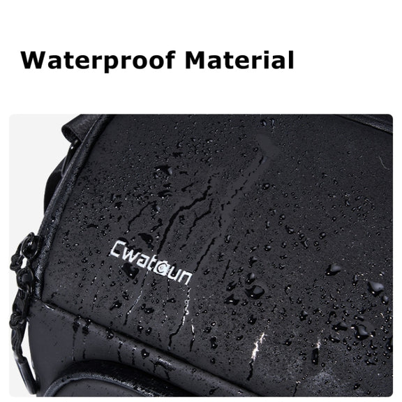 Cwatcun D101 Crossbody Camera Bag Photography Lens Shoulder Bag, Size:29 x 24 x 17cm(Black)