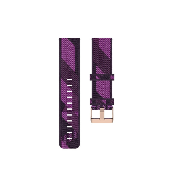20mm Universal Stripe Weave Nylon Watch Band(Purple)