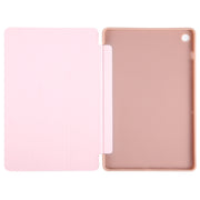 For Samsung Galaxy Tab A9+ Tri-fold Holder Flip Horizontal Flip TPU Leather Tablet Case(Rose Gold)