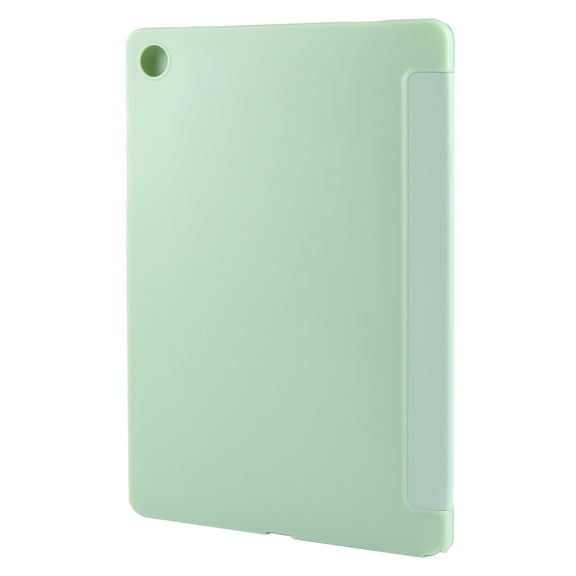 For Samsung Galaxy Tab A9+ Tri-fold Holder Flip Horizontal Flip TPU Leather Tablet Case(Green)