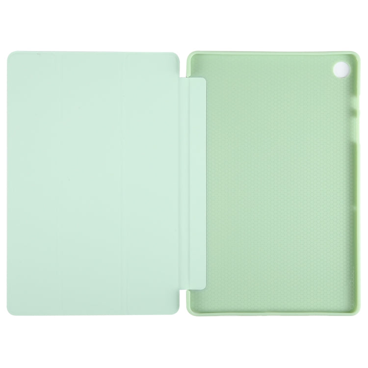 For Samsung Galaxy Tab A9+ Tri-fold Holder Flip Horizontal Flip TPU Leather Tablet Case(Green)