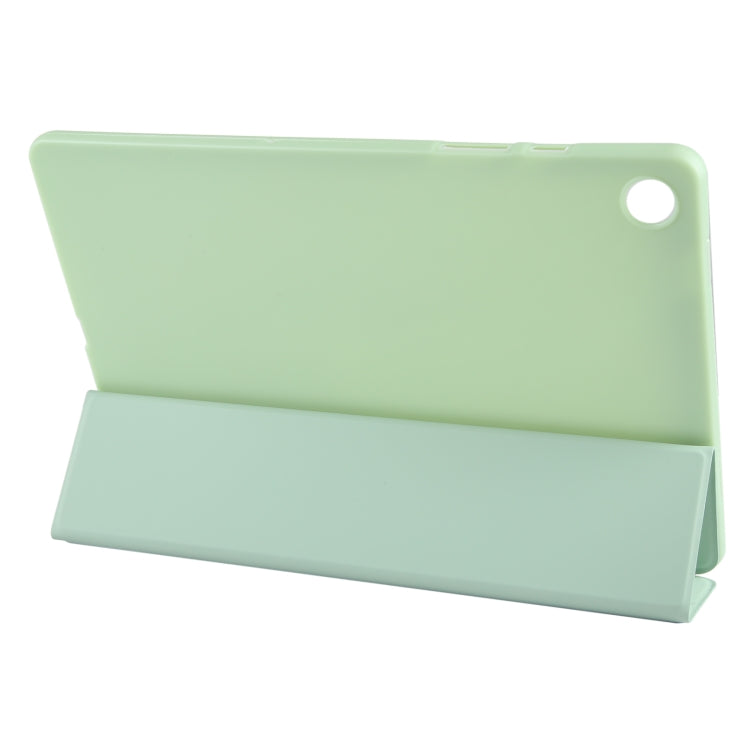 For Samsung Galaxy Tab A9+ Tri-fold Holder Flip Horizontal Flip TPU Leather Tablet Case(Green)