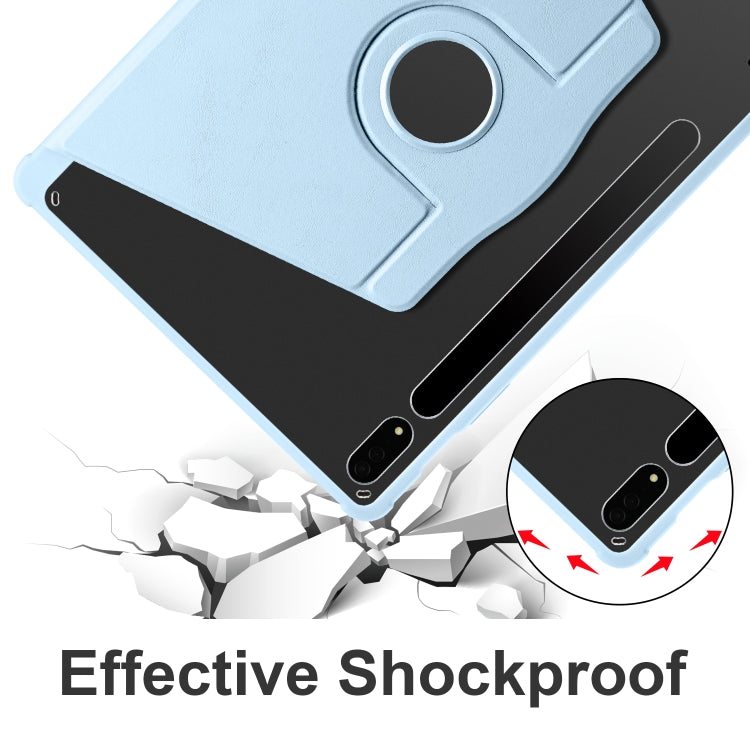 For Samsung Galaxy Tab S10+ / S9+ Acrylic 360 Degree Rotation Holder Tablet Leather Case(Ice Blue)