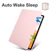 For Samsung Galaxy Tab S10+ / S9+ Acrylic 360 Degree Rotation Holder Tablet Leather Case(Sand Pink)