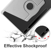For Samsung Galaxy Tab S10+ / S9+ Acrylic 360 Degree Rotation Holder Tablet Leather Case(Grey)