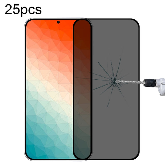 For Samsung Galaxy S24 5G 25pcs Full Cover Anti-peeping Tempered Glass Film,  Support Fingerprint Unlocking