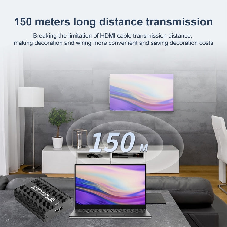 Measy ET1815 HDMI Extender Transmitter and Receiver Converter, Transmission Distance: 150m, Plug:EU