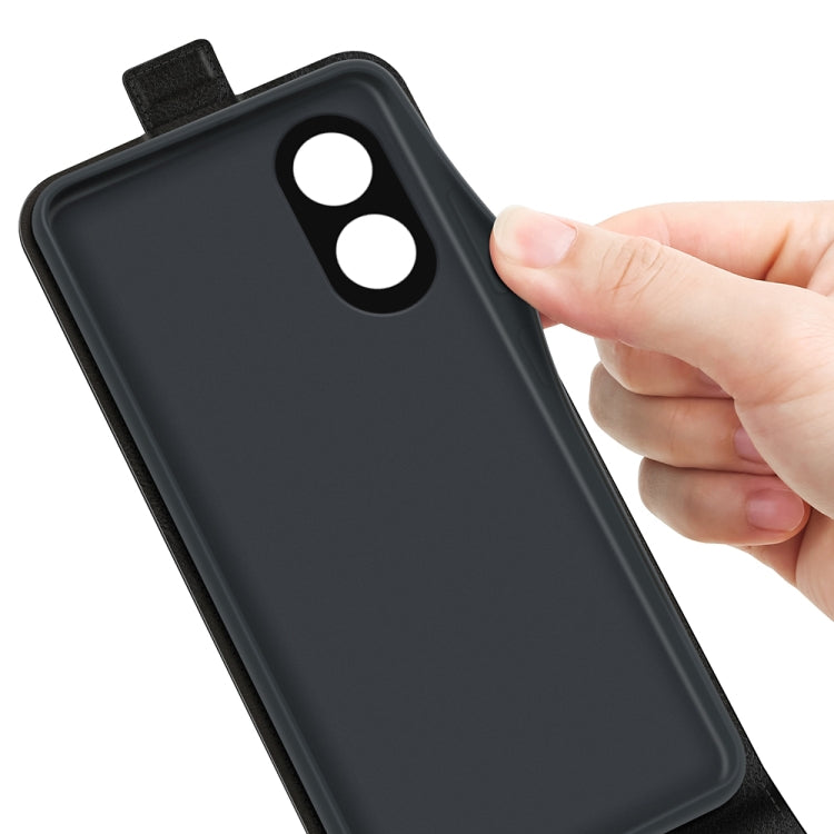 For OPPO A58 4G R64 Texture Single Vertical Flip Leather Phone Case(Black)