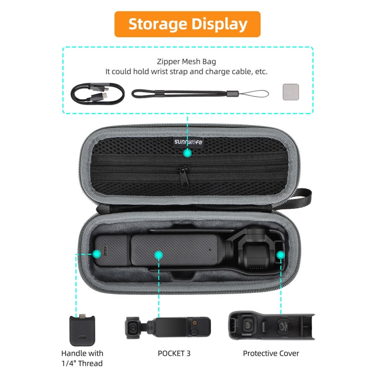 For DJI Osmo Pocket 3 Sunnylife Storage Case Box Standard Set Bag