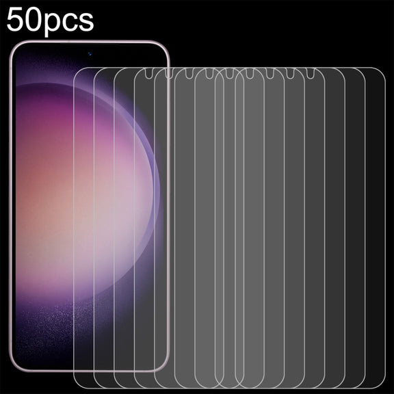For Samsung Galaxy S24+ 5G 50pcs 0.18mm 9H 2.5D Tempered Glass Film, Support Fingerprint Unlocking