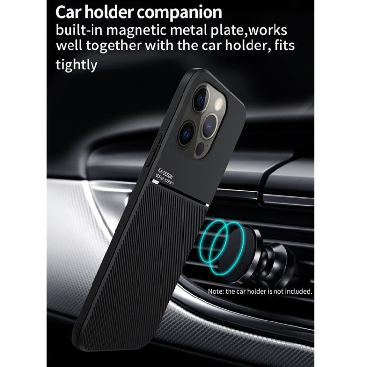 For iPhone 15 Pro Max Classic Tilt Strip Grain Magnetic Shockproof PC + TPU Phone Case(Green)