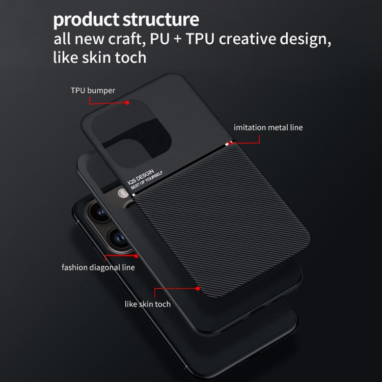 For iPhone 16 Pro Classic Tilt Strip Grain Magnetic Shockproof PC + TPU Phone Case(Red)