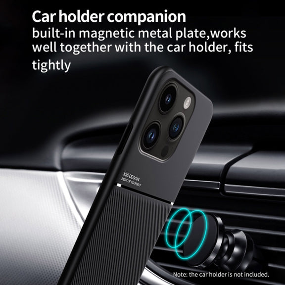 For iPhone 16 Pro Classic Tilt Strip Grain Magnetic Shockproof PC + TPU Phone Case(Red)