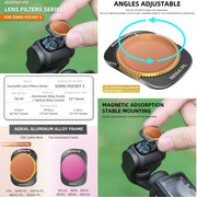 For DJI OSMO Pocket 3 Sunnylife Camera Lens Magnetic Metal Filter, Filter:4 in 1 MCUV CPL ND32/64