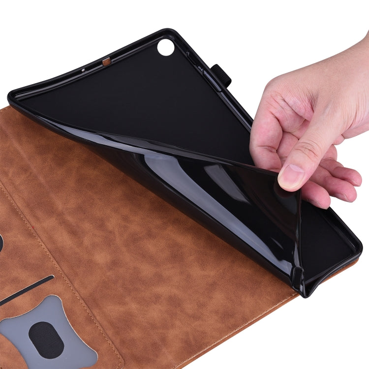 For Lenovo Tab K11 Plus / M11 Plus Business Shockproof Horizontal Flip Leather Tablet Case(Brown)