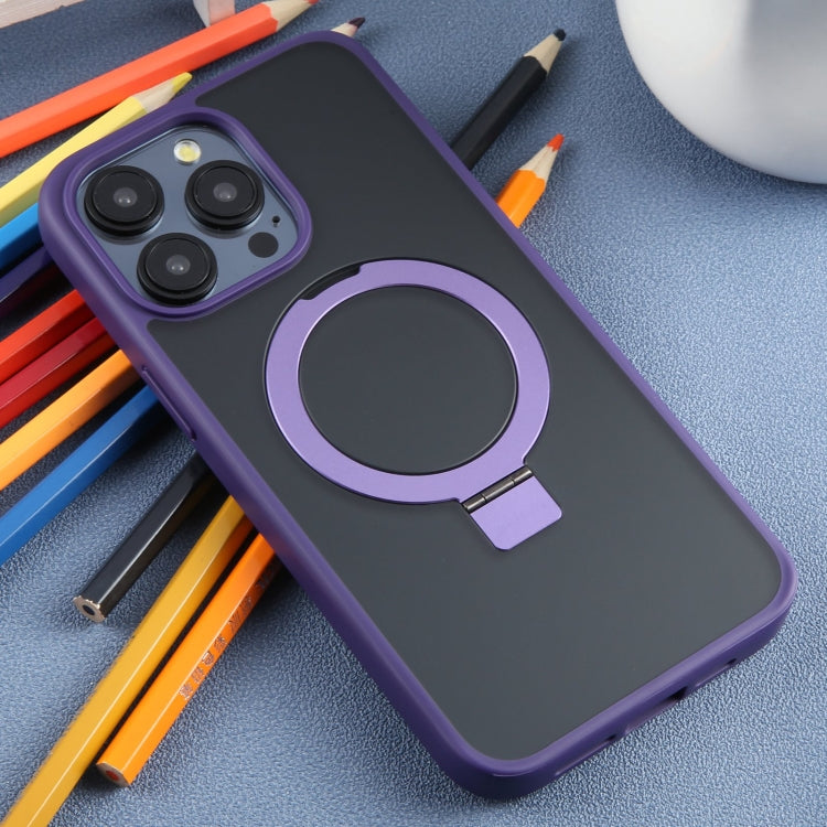 For iPhone 15 Pro Max DFANS DESIGN Frosted Magsafe Magnetic Holder Phone Case(Purple)