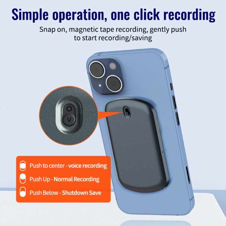 JNN A1 Strong Magnetic Mobile Call Voice Recorder, Memory:8GB(Black)
