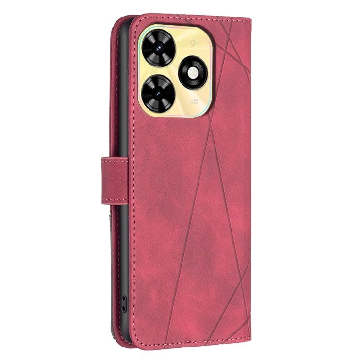 For Tecno Spark Go 2024 / 20C / POP 8 Magnetic Buckle Rhombus Texture Leather Phone Case(Red)